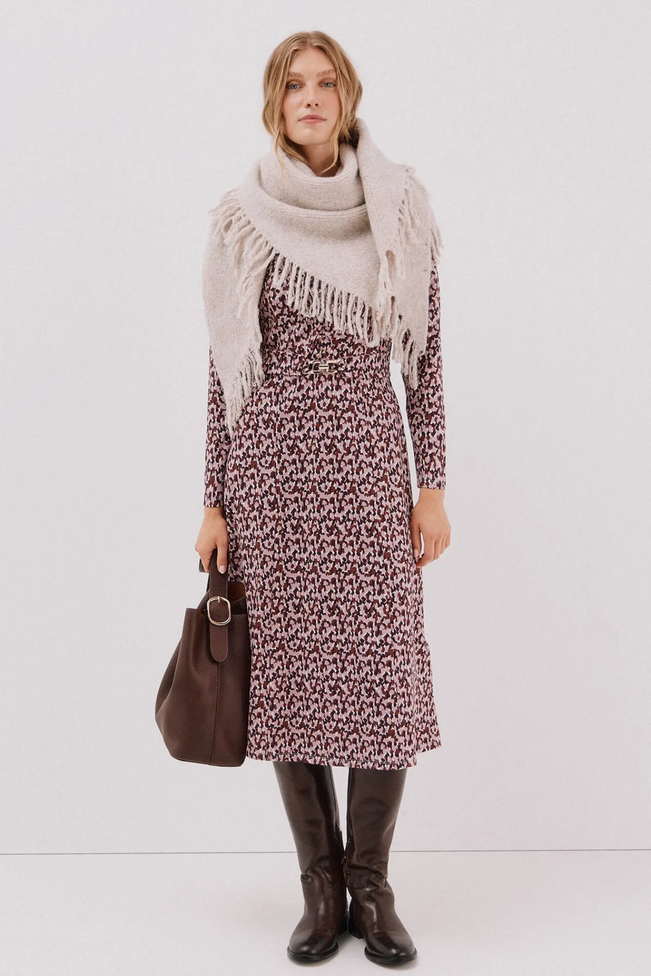 Cortefiel Vestidos-Vestido cinto Multicolorido