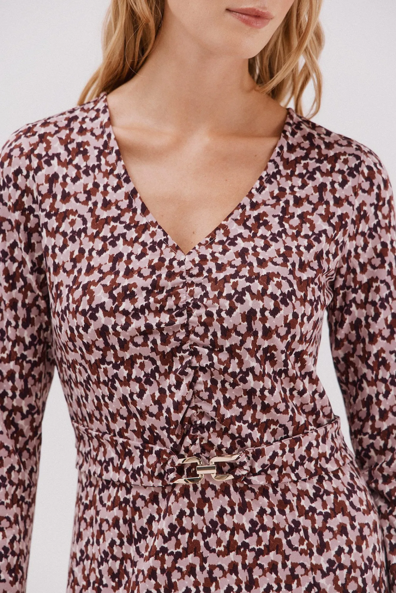 Cortefiel Vestidos-Vestido cinto Multicolorido