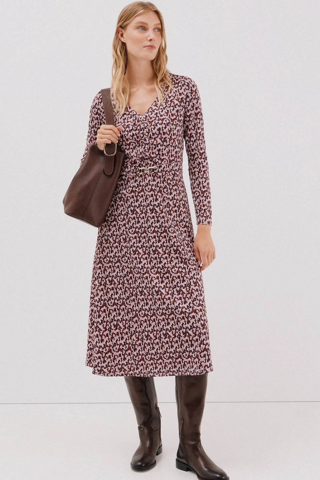 Cortefiel Vestidos-Vestido cinto Multicolorido