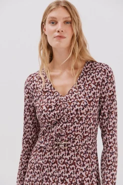 Cortefiel Vestidos-Vestido cinto Multicolorido