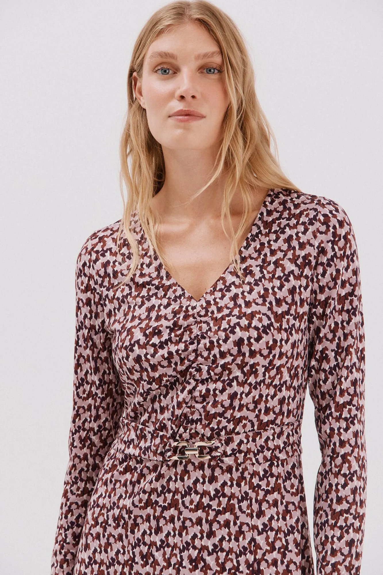 Cortefiel Vestidos-Vestido cinto Multicolorido