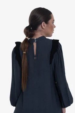 Cuplé Vestidos-Vestido com babados Cinzento