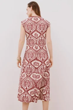 Cortefiel Vestidos-Vestido com decote em bico contrastante Granada