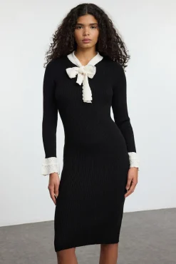 Trendyol Vestidos-Vestido com detalhe de laço preto