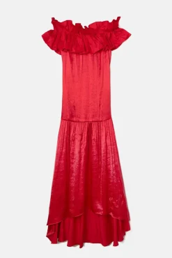 Silbon Vestidos-Vestido com folho da coleção Event Vermelho