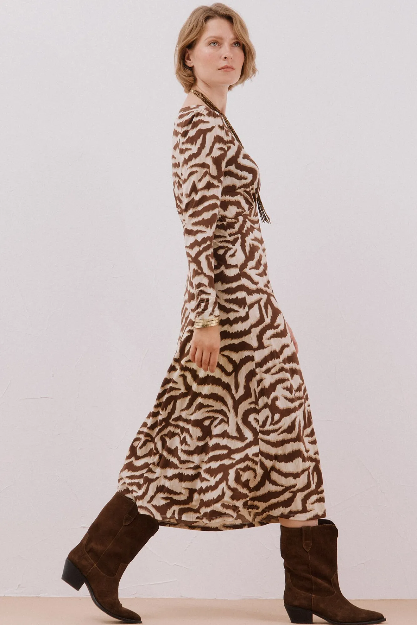 Cortefiel Vestidos-Vestido com peito franzido Multicolorido