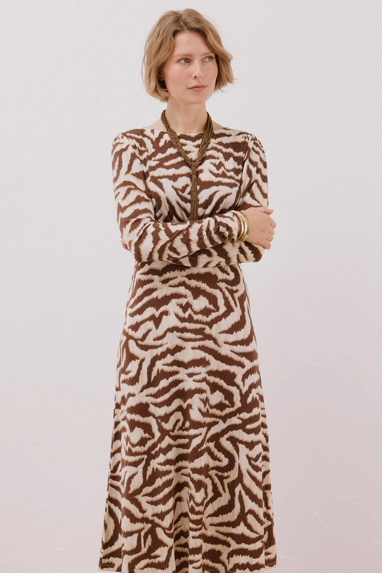 Cortefiel Vestidos-Vestido com peito franzido Multicolorido