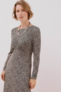 Cortefiel Vestidos-Vestido com peito franzido Cinzento