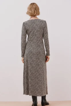 Cortefiel Vestidos-Vestido com peito franzido Cinzento