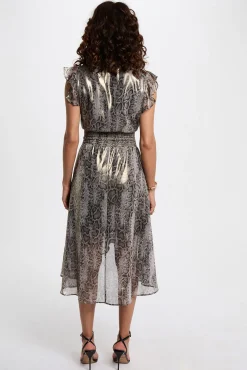 Morgan Vestidos-Vestido comprido cruzado Multicolorido