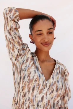 Cortefiel Vestidos-Vestido comprido estampado Multicolorido