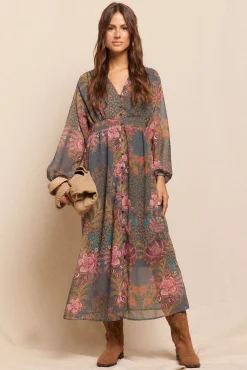 Slowlove Vestidos-Vestido comprido estampado Verde