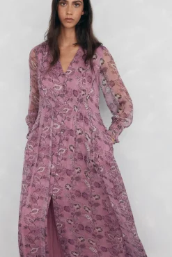 Pedro del Hierro Vestidos-Vestido comprido fluído P&uacute;rpura