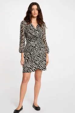 Morgan Vestidos-Vestido cruzado estampado Multicolorido