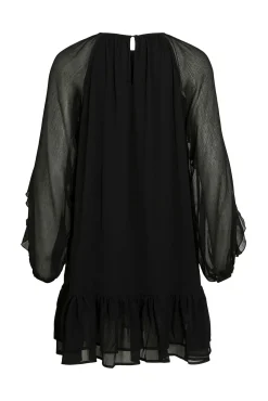 Vila Vestidos-Vestido curto com babados Preto