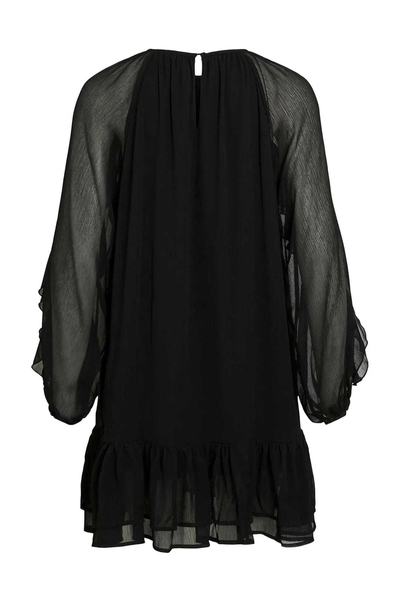 Vila Vestidos-Vestido curto com babados Preto