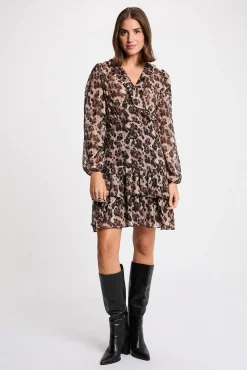 Morgan Vestidos-Vestido curto com gola em V Multicolorido