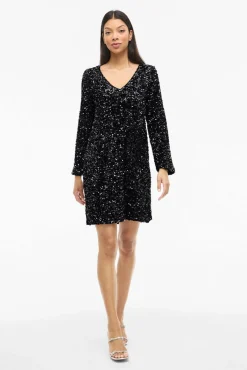 Vila Vestidos-Vestido curto com lantejoulas Preto