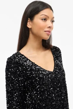 Vila Vestidos-Vestido curto com lantejoulas Preto