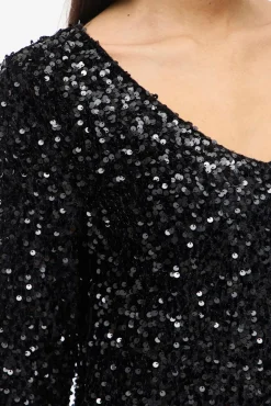 Vila Vestidos-Vestido curto com lantejoulas Preto