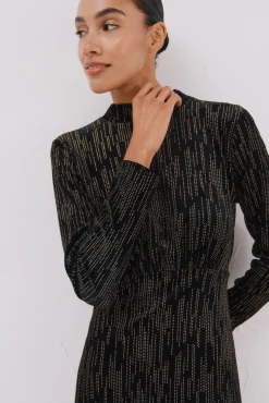 Cortefiel Vestidos-Vestido curto com toques brilhantes Preto