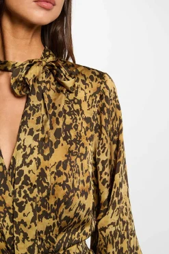 Morgan Vestidos-Vestido curto de cetim Multicolorido