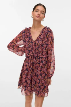 Vero Moda Vestidos-Vestido curto de chiffon Vermelho