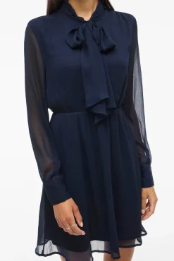 Vila Vestidos-Vestido curto de chiffon Azul