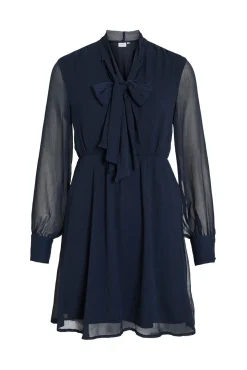 Vila Vestidos-Vestido curto de chiffon Azul