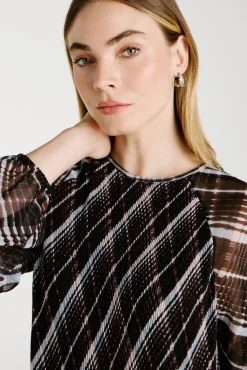 Vila Vestidos-Vestido curto de chiffon plissado Preto