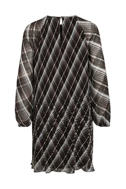 Vila Vestidos-Vestido curto de chiffon plissado Preto