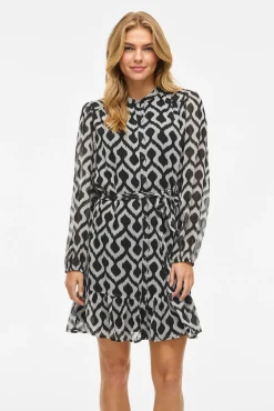 Vila Vestidos-Vestido curto de gaze Cinzento