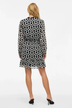 Vila Vestidos-Vestido curto de gaze Cinzento