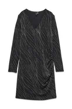 Vero Moda Curve Vestidos-Vestido curto de lurex plus size Preto