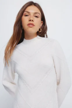 Springfield Vestidos-Vestido curto de malha malha vison