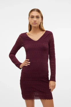 Vero Moda Vestidos-Vestido curto de manga comprida Roxo