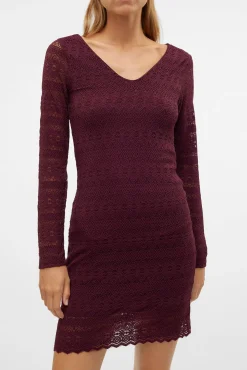 Vero Moda Vestidos-Vestido curto de manga comprida Roxo