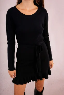 Molly Bracken Vestidos-Vestido curto de manga comprida com laçada Preto