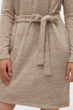 Vero Moda Vestidos-Vestido curto de manga comprida Castanho