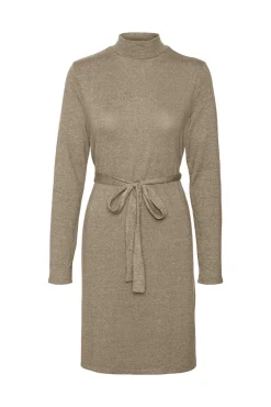 Vero Moda Vestidos-Vestido curto de manga comprida Castanho