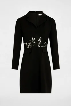 Morgan Vestidos-Vestido curto de renda justo Preto