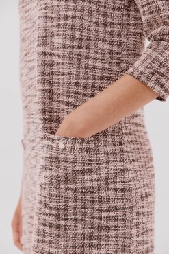 Cortefiel Vestidos-Vestido curto de tweed Castanho