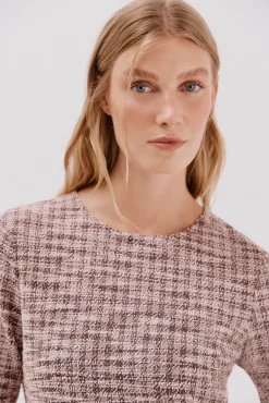 Cortefiel Vestidos-Vestido curto de tweed Castanho