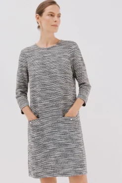 Cortefiel Vestidos-Vestido curto de tweed Cinzento