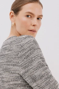 Cortefiel Vestidos-Vestido curto de tweed Cinzento