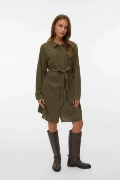 Vero Moda Curve Vestidos-Vestido curto de veludo cotelê plus size Verde