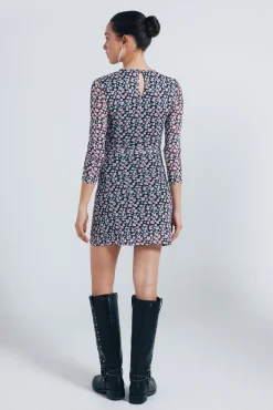 Springfield Vestidos-Vestido curto estampado preto