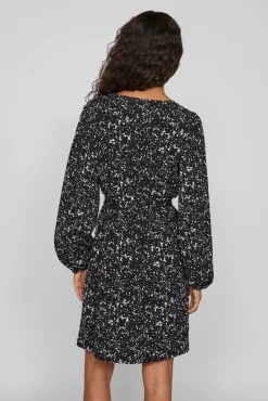 Vila Vestidos-Vestido curto estampado Preto