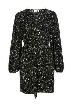 Vila Vestidos-Vestido curto estampado Preto