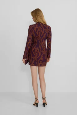 Silbon Vestidos-Vestido curto estampado drapeado Multicolorido